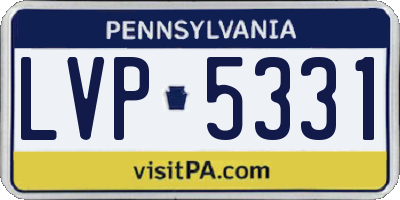 PA license plate LVP5331