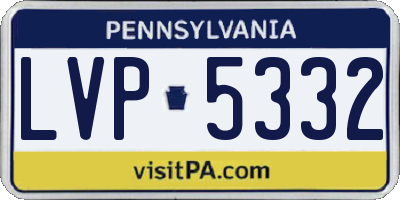 PA license plate LVP5332