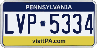 PA license plate LVP5334