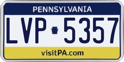 PA license plate LVP5357