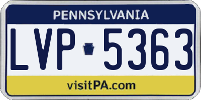 PA license plate LVP5363