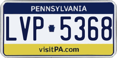 PA license plate LVP5368