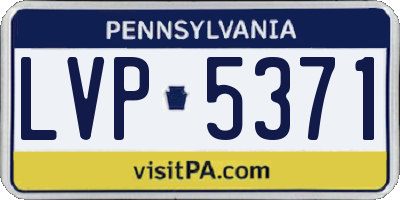 PA license plate LVP5371