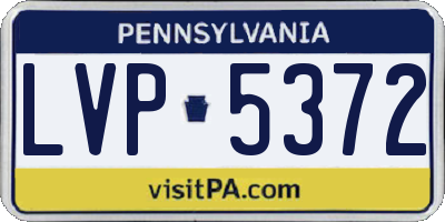 PA license plate LVP5372