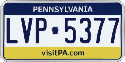 PA license plate LVP5377