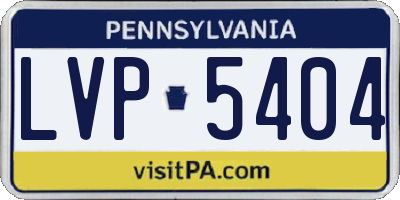 PA license plate LVP5404