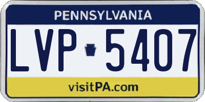 PA license plate LVP5407