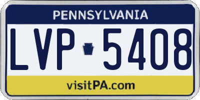 PA license plate LVP5408