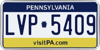 PA license plate LVP5409