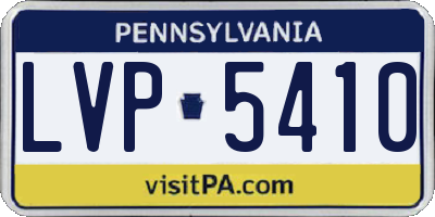 PA license plate LVP5410