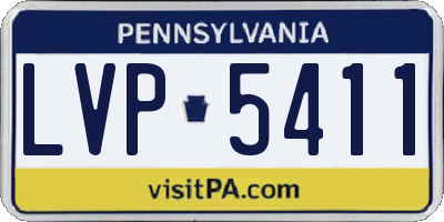 PA license plate LVP5411