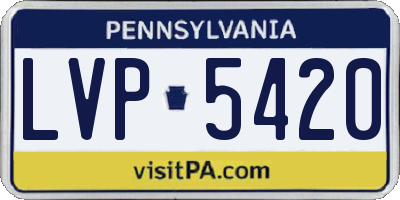 PA license plate LVP5420