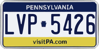 PA license plate LVP5426