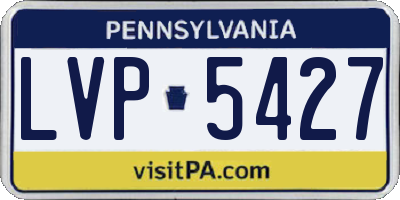 PA license plate LVP5427