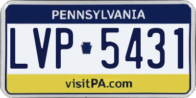 PA license plate LVP5431