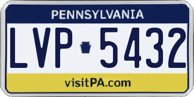 PA license plate LVP5432