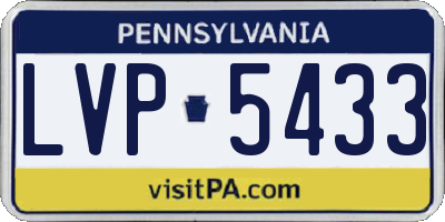 PA license plate LVP5433
