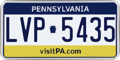 PA license plate LVP5435