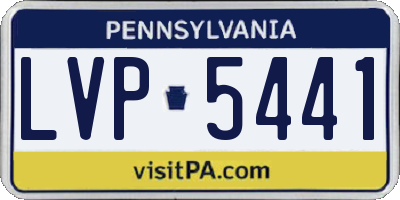 PA license plate LVP5441
