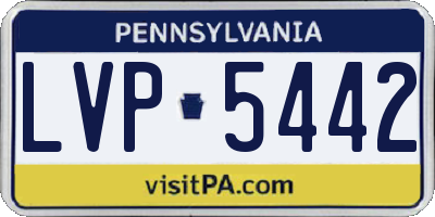 PA license plate LVP5442