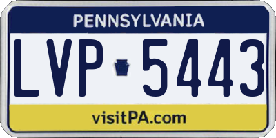 PA license plate LVP5443