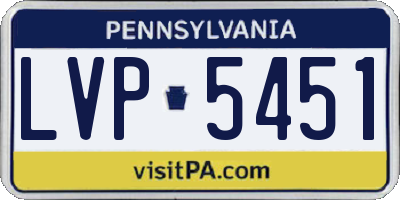 PA license plate LVP5451