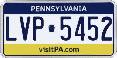 PA license plate LVP5452