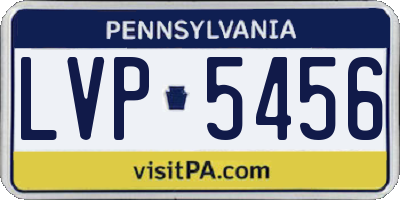 PA license plate LVP5456