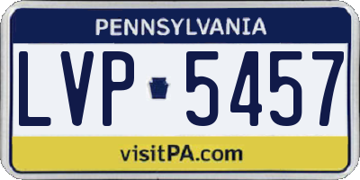 PA license plate LVP5457