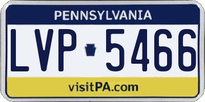 PA license plate LVP5466