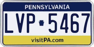 PA license plate LVP5467