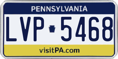 PA license plate LVP5468