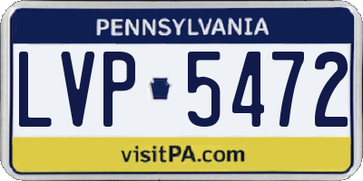 PA license plate LVP5472