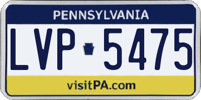 PA license plate LVP5475