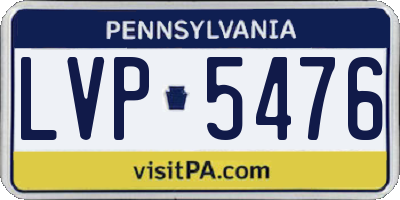 PA license plate LVP5476