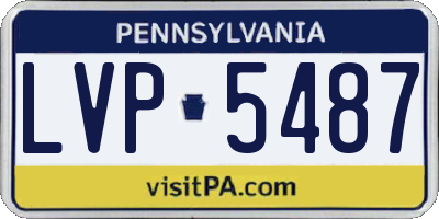 PA license plate LVP5487