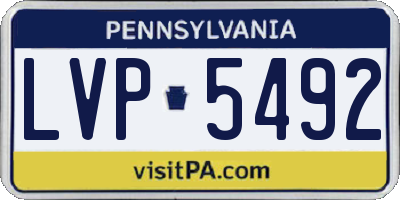 PA license plate LVP5492