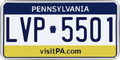 PA license plate LVP5501