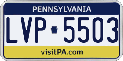 PA license plate LVP5503