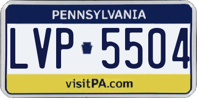 PA license plate LVP5504