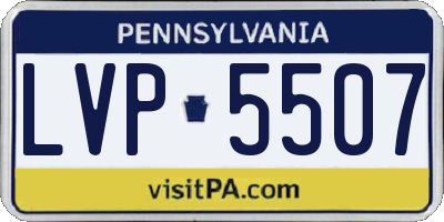 PA license plate LVP5507