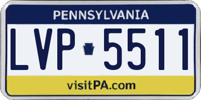 PA license plate LVP5511