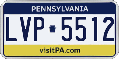 PA license plate LVP5512