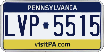 PA license plate LVP5515