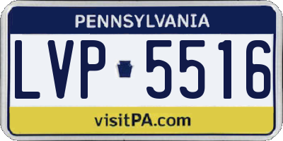 PA license plate LVP5516