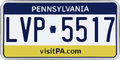 PA license plate LVP5517
