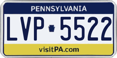 PA license plate LVP5522
