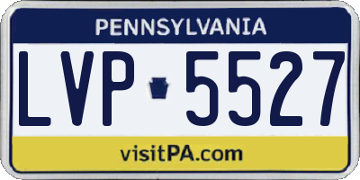 PA license plate LVP5527