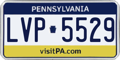 PA license plate LVP5529