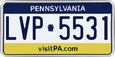 PA license plate LVP5531